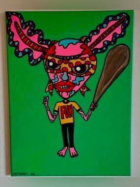 “Fun Goblin” 12X16 Acrylic on Canvas Kristi Redman - Home Decor original art